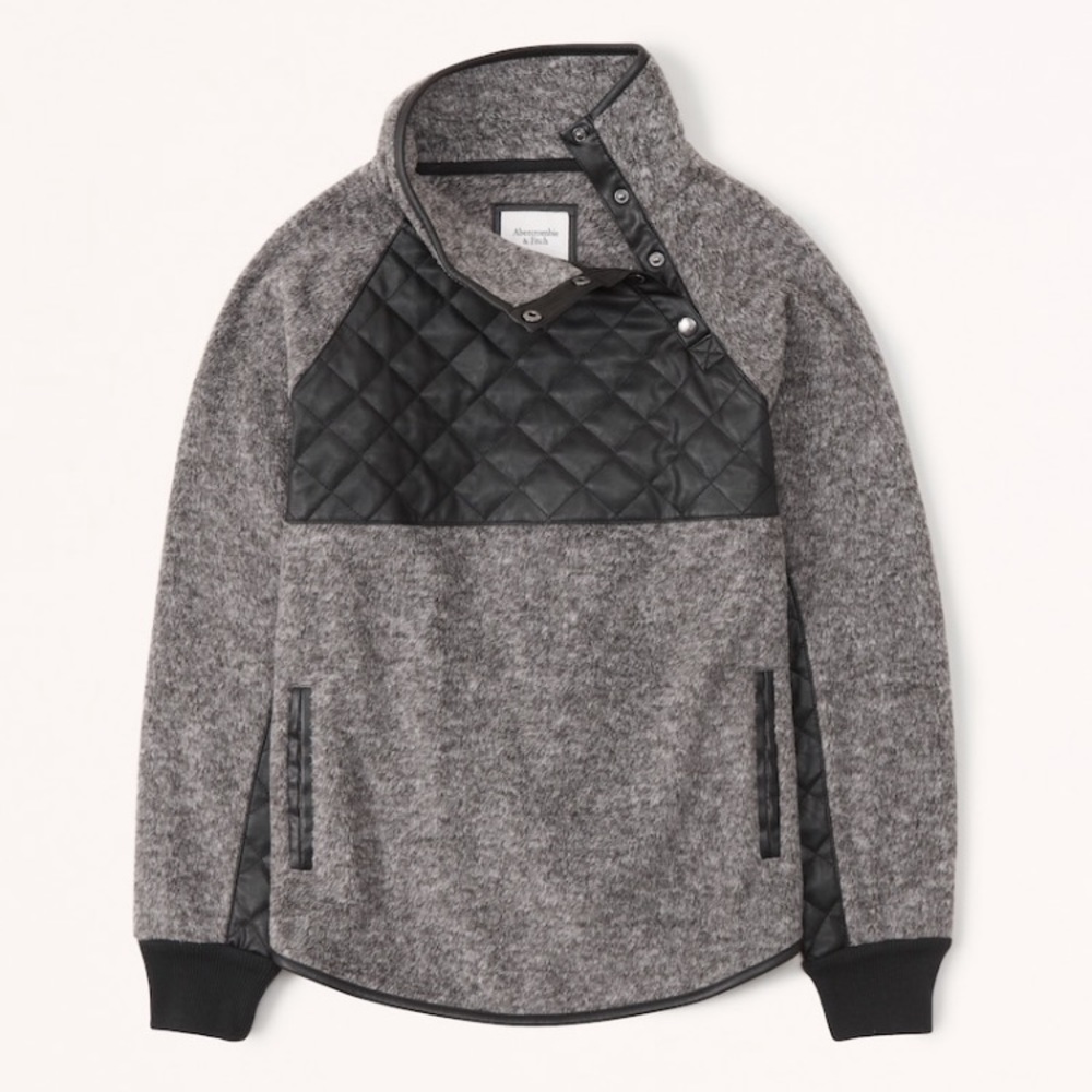 Abercrombie & Fitch Asymmetrical Snap-up Fleece